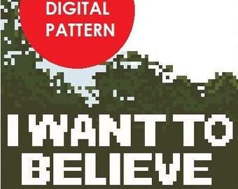I want to believe, X Files - Kreuzstichmuster (PDF digitaler Download)