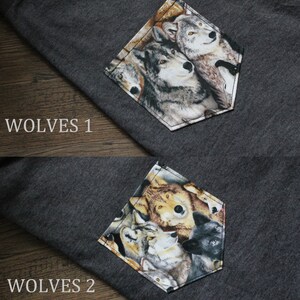 Loups T-Shirt Unisexe Poche & Manches image 2