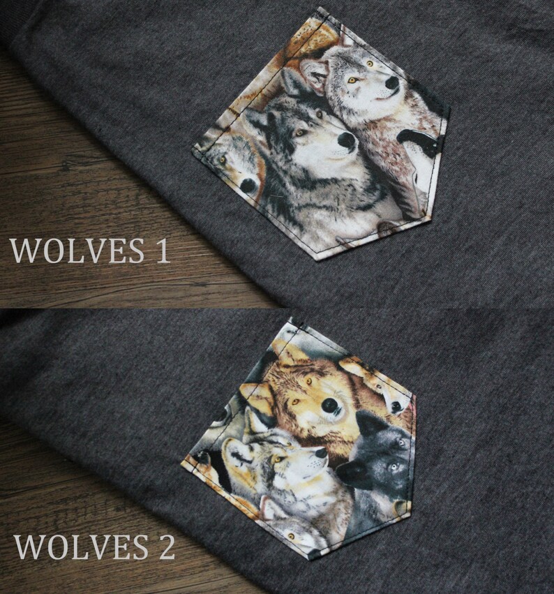 Loups T-Shirt Unisexe Poche & Manches image 2
