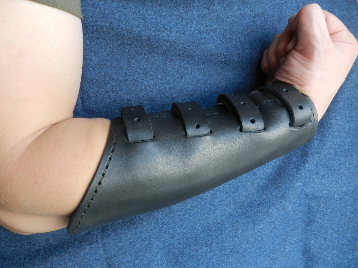 Leather Bracer Handmade Leather Bracelet Cuff LARP Etsy