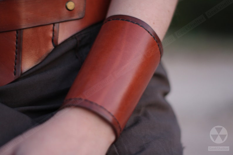 Leather Cuffs Handmade Leather Bracers LARP Renaissance fair image 4