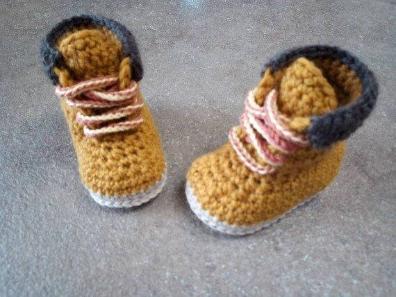 Zapatos estilo Timberland ganchillo bebé | Etsy México