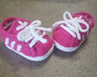 Gehaakte babyschoentjes van katoen, babyschoentjes, babyshowercadeau, doopcadeau, doopcadeau