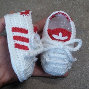 Crochet baby shoes in  pure cotton, crochet sportwear, newborn footwear, newborn shoes