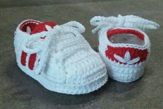 Scarpe neonato a uncinetto in puro cotone crochet adidas | Etsy Italia