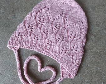 Bonnet bébé tricoté en coton et cachemire