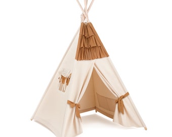 Teepee Tent - Frilly Muslin Carmel