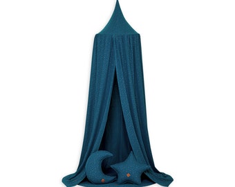 Baldaquin + Tapis + Coussins - Canopy, Tente suspendue, Tente de jeu, Auvent pour enfants, Baldachin, Fabriqué à la main - Teal Blue