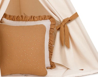 Oreiller - coussin carré en mousseline, oreiller décoratif - Carmel