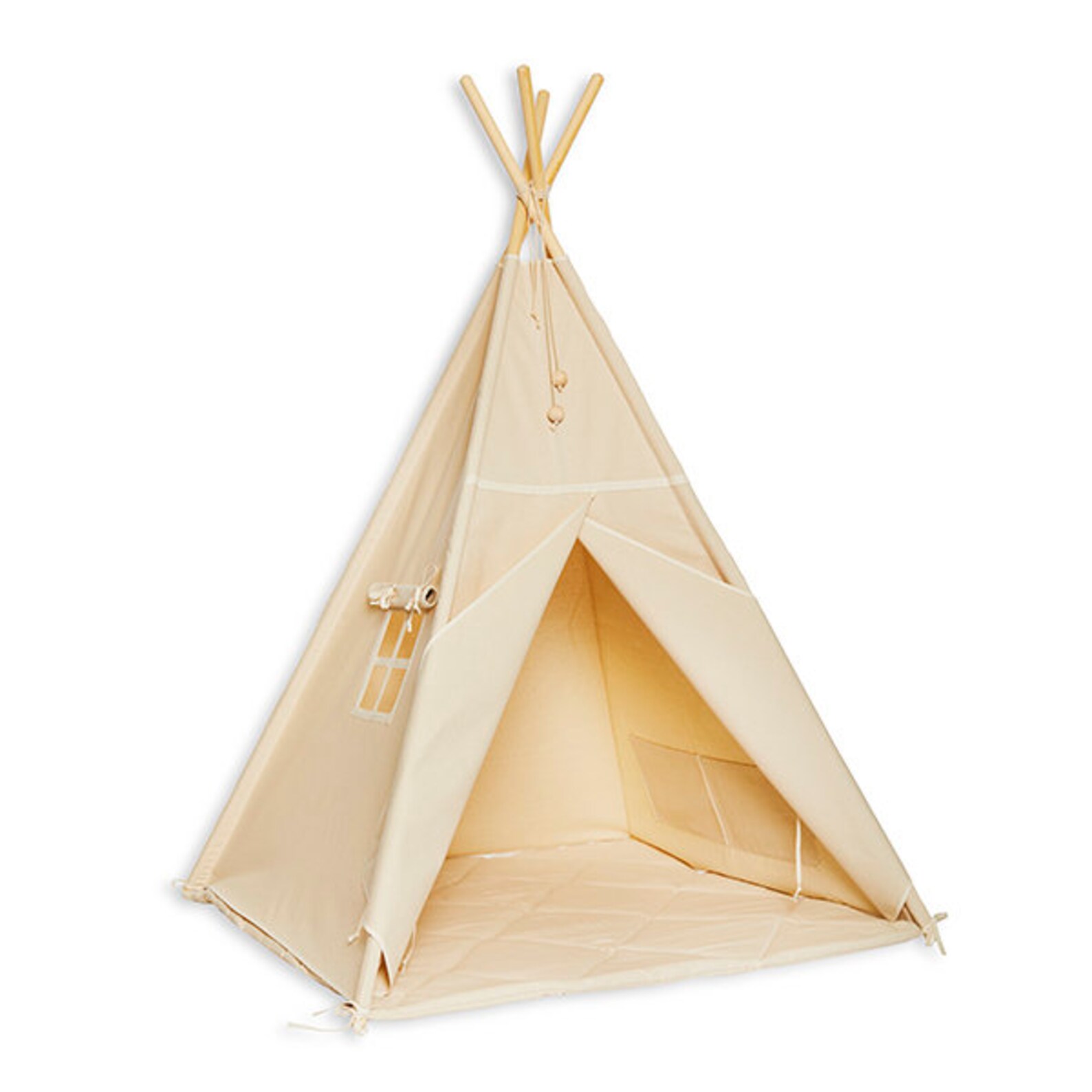 Teepee Set With Floor Mat Natural Beige Etsy