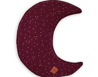 Pillow – muslin cushion, moon cushion, decorative pillow - Moon Burgundy