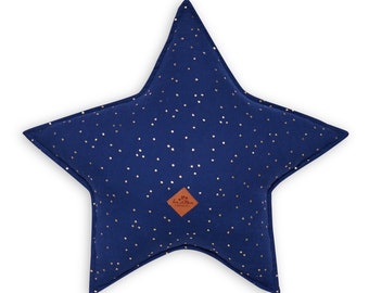 Pillow – muslin cushion, star cusion, decorative pillow - Star Navy