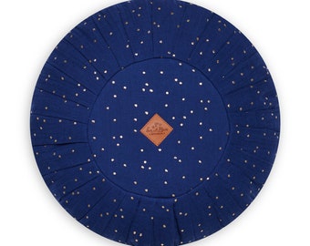 Sternenkissen, Stern Kissen – Muslin Pillow Round Navy