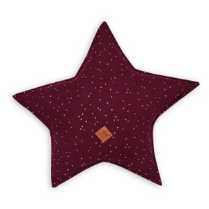 Pillow muslin cushion, star cusion, decorative pillow Star Burgundy image 1