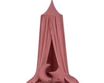 Baldacchino per letto + tappetino + cuscini - Baldacchino da gioco, Baldacchino per la cameretta, Tenda sospesa, Tenda da gioco, Baldacchino per bambini, Baldacchino, Betthimmel - Lampone