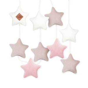 Garland velvet stars, bunting, bunting stars, nursery decoration, wall decoration Velvet Boho Stars zdjęcie 2