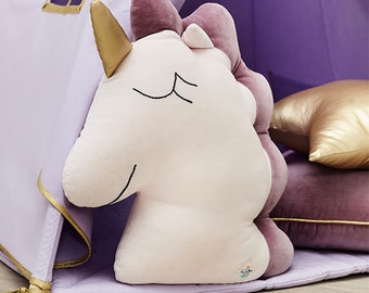 Unicorn Pillow – licorne, peluche, licorne douce, coussin doux, coussin de velours  - Pink Lilac