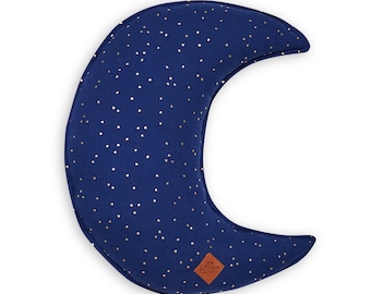 Pillow – muslin cushion, moon cushion, decorative pillow - Moon Navy