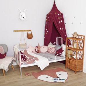 Unisex Baldachin Reading Corner Half Canopy Canopy Bedding Black White Teepee Play Corner Hanging Play Tent Kids Canopy Canopy Tent