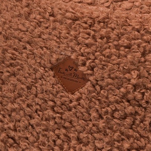 Oreiller coussin boucle, peluche carrée, oreiller décoratif Gingembre image 3