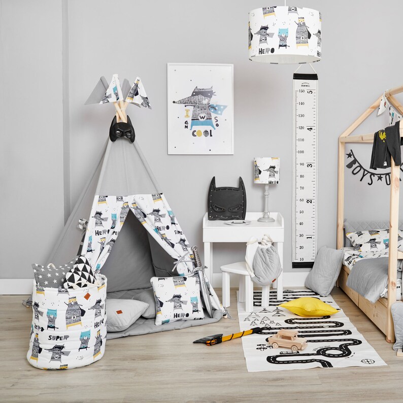Teepee Tent Floor Mat Pillows Super Hero Etsy