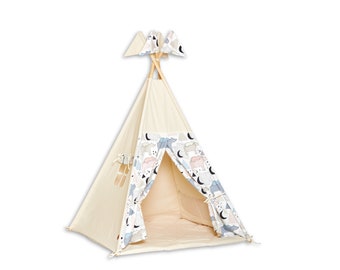 Teepee Tent + Floor Mat - Bear Family