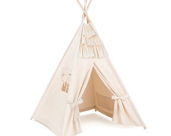 Teepee Tent - Frilly Muslin Ecru