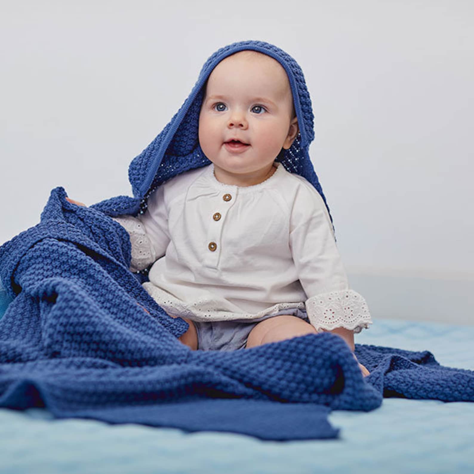 Knitted Blanket with Hood baby blanket cotton blanket Etsy