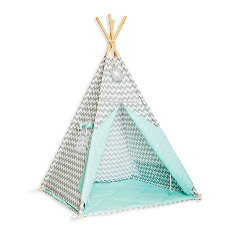 Teepee set with floor mat Fresh Mint Etsy