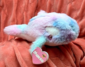 Small Soft Pastel Rainbow Orca Whale - Handmade Plush
