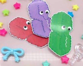 Cool S Shaped Worm on a String sticker - 3 styles