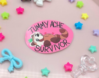Tummy Ache Survivor Sticker - Red Panda Sticker