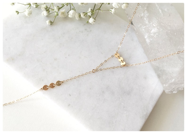 Coin Choker Necklace Gold Statement Necklace,Gold Filled Y Lariat Necklace Choker Necklace