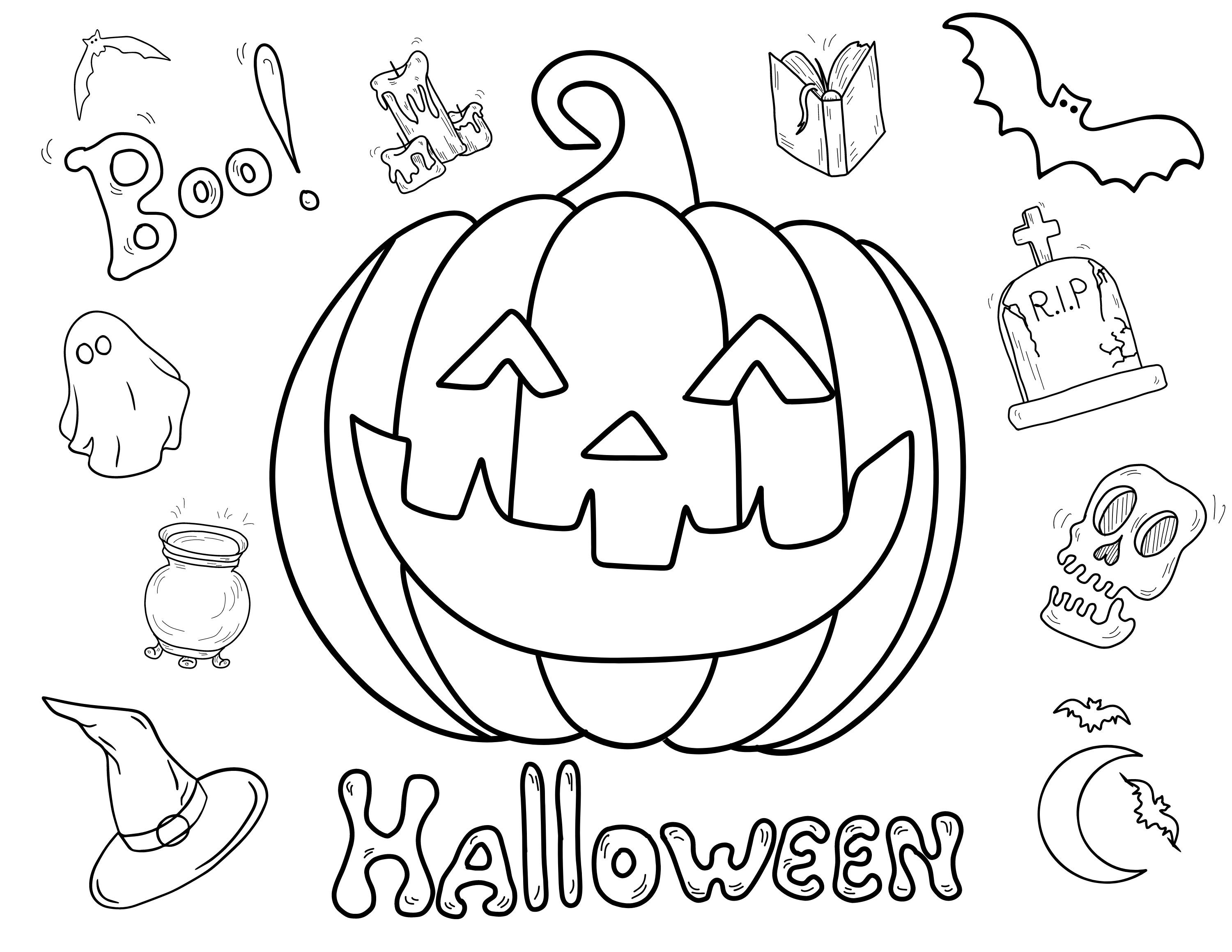 Halloween Coloring Sheet - Etsy