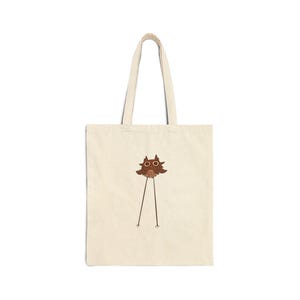 Whimsical Owl Cotton Canvas Tote Bag, Eco-Friendly Shopping Bag, Cute Owl Gift, Reusable Grocery Tote, Owl Lover Tote, Animal Theme Bag