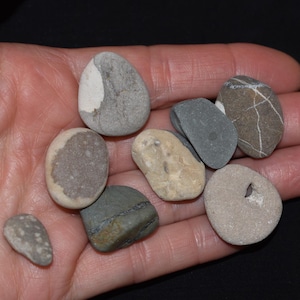 small unusual rocks, grey white & green, jewelry or crafting stones, pebble art