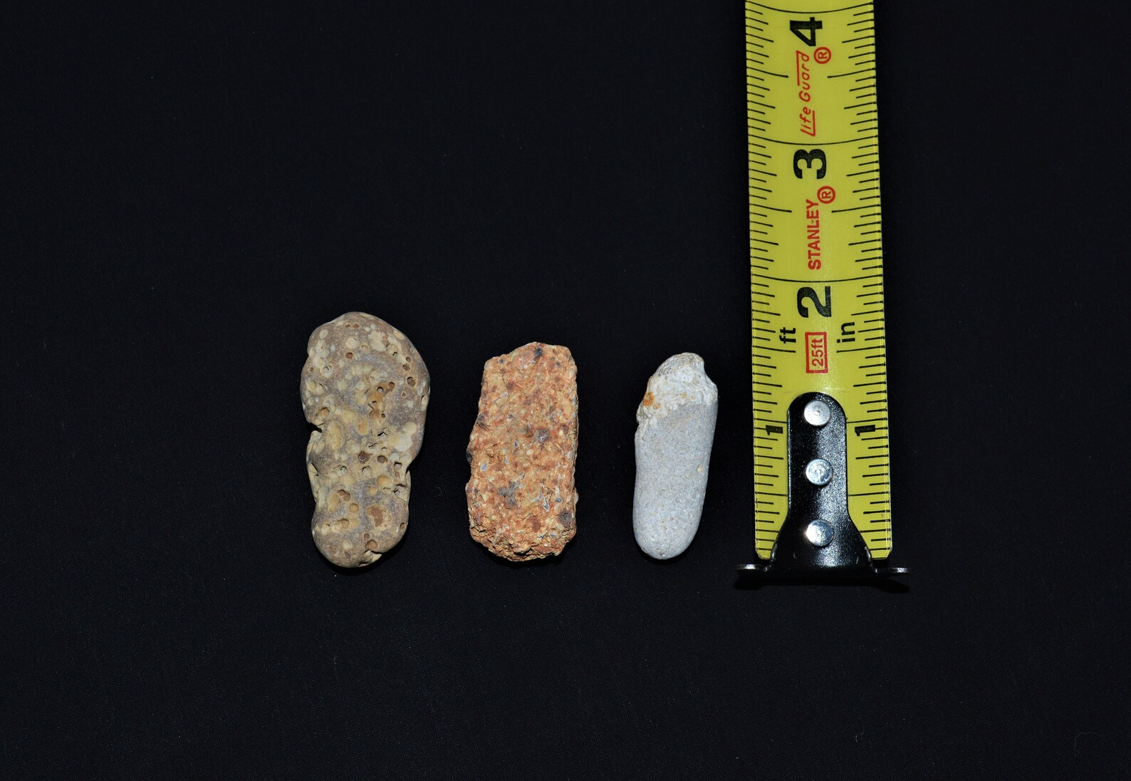 Set of 3 Finger Rocks With Fossil and Holeslong Rocksskinny - Etsy