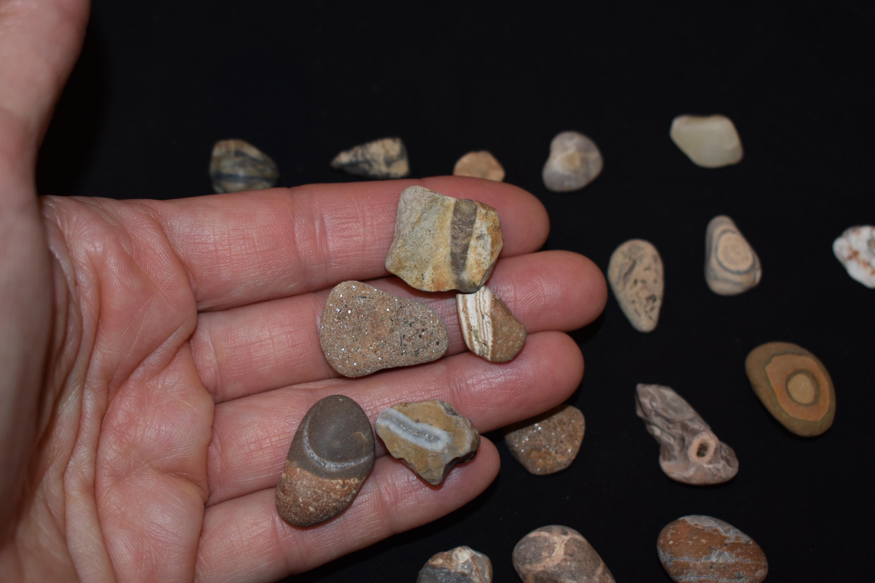 small unusual rocks, shades of brown, taupe & beige, jewelry or crafting stones, pebble art