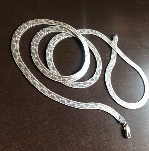 Milor Italian Silver Vintage Necklace 36", Italian