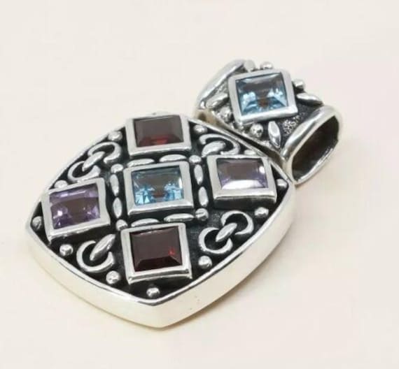 Vtg Handmade Sterling Silver 925 Bali Marquis Fil… - image 1