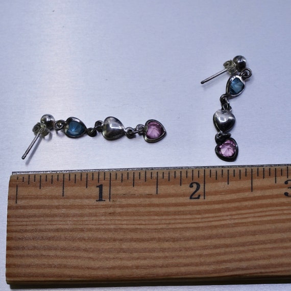 Vintage Sterling 925 silver earrings with amethys… - image 6