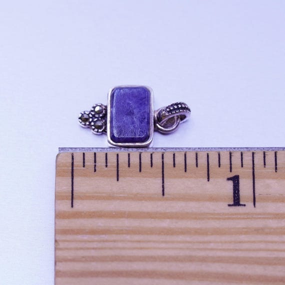 antique sterling 925 silver rectangular pendant w… - image 7