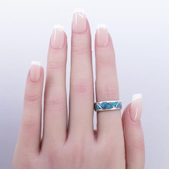 Size 5.25, Native American Zuni Sterling Silver Handmade Ring, 925
