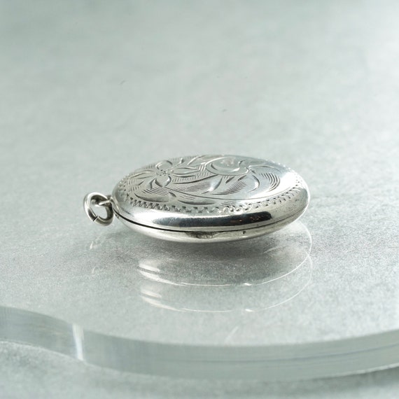 Vintage Sterling silver pendant charm, textured 9… - image 3