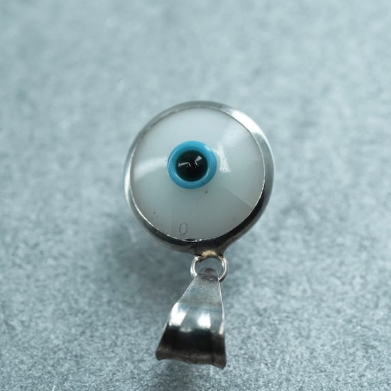 Vintage sterling 925 silver pendant with blue evi… - image 4