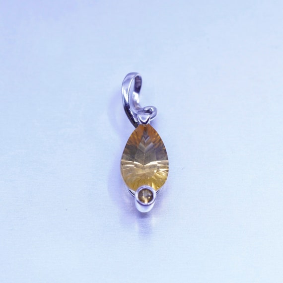 antique sterling 925 silver pendant with teardrop… - image 4