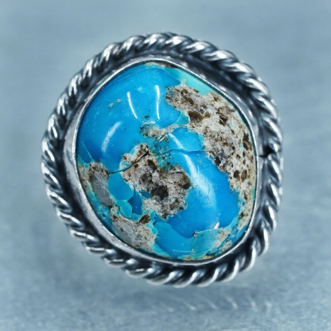 Size 5.25, Native American Navajo Sterling 925 Silver Handmade Ring ...