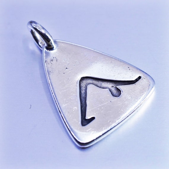 antique sterling 925 silver handmade tag pendant … - image 1
