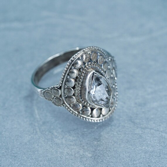 Size 9, vintage Sterling 925 silver handmade ring… - image 3