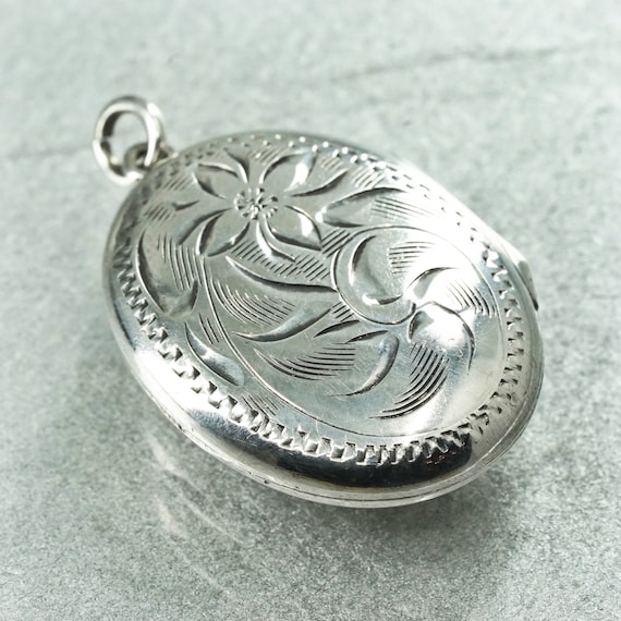 Vintage Sterling silver pendant charm, textured 9… - image 1